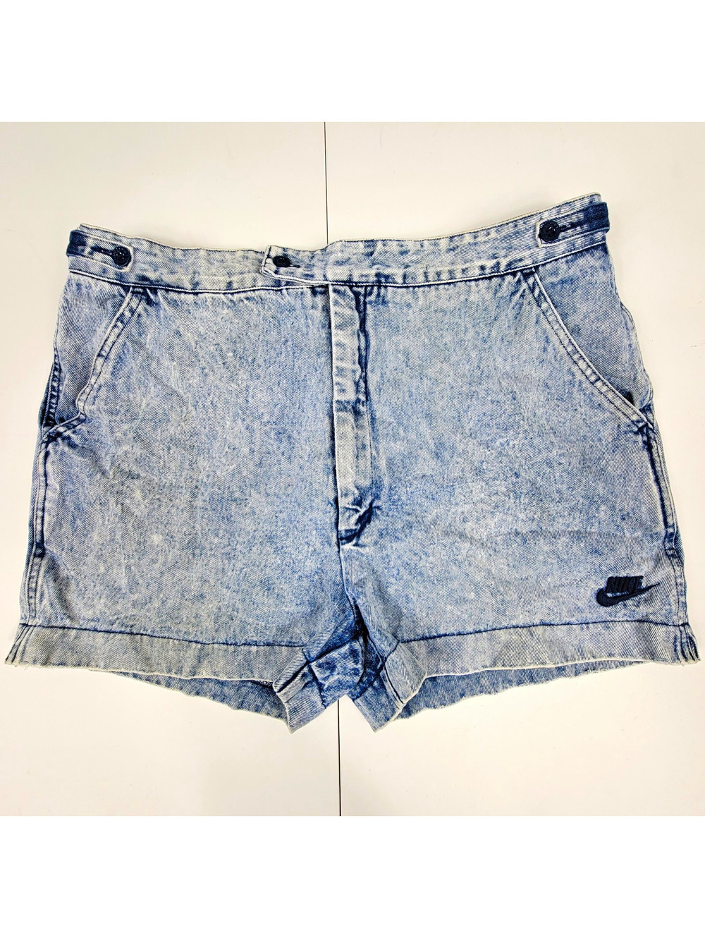 Vintage Nike Challenge Court Denim Shorts 90s Acid Wash Tennis Casual Wear